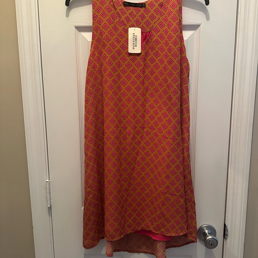 Hazel High Low Dress in Pink and Orange